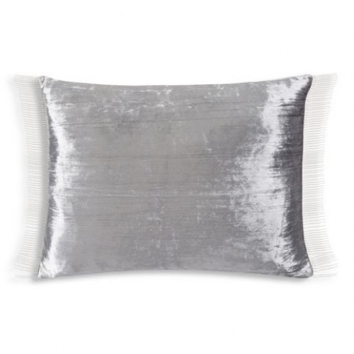 Grey Velvet Pillow With Chains-14"X20" Pillow