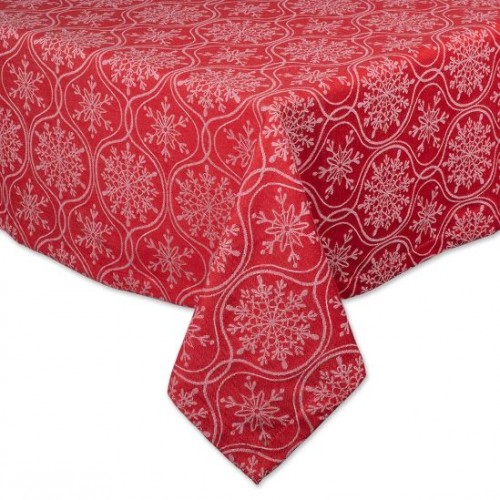 Joyful Snowflakes Jacquard Tablecloth