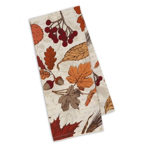 Autumn Botanical Printed Dishtowel Set of 6
