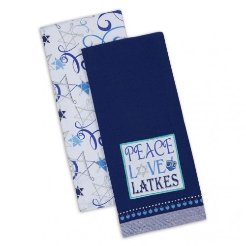 Peace Love Latkes Dishtowel Set of 4