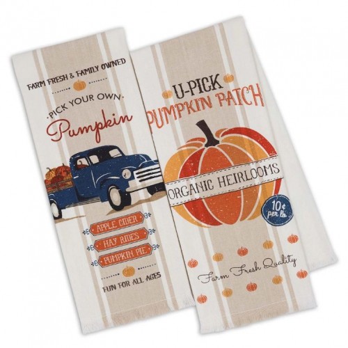 Pumpkin Farm Printed Dishtowels Mixed Dozen (SET OF 12)