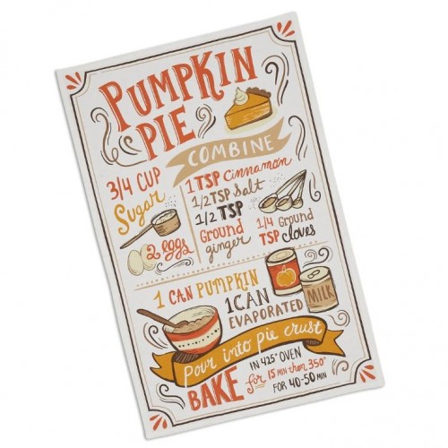 Pumpkin Pie Recipe Dishtowel (Set of 6)