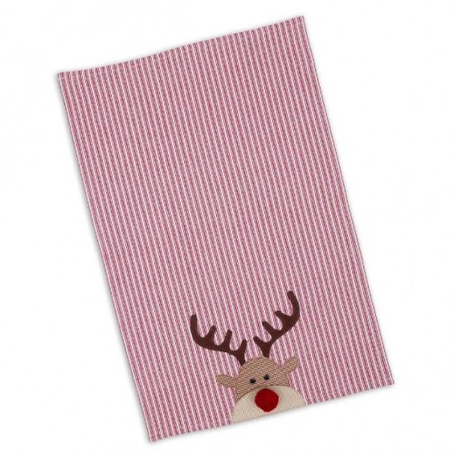 Reindeer Embellished Dishtowel Set Of 6