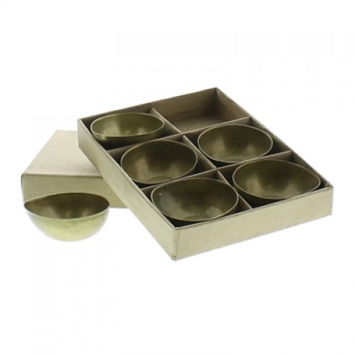 Alma Metal Tealight Holder - Boxed Set of 6 - Brass