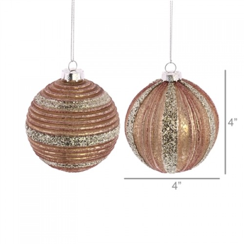 Sugarplum Ornaments - Pink Set of 2, Assorted - Pink