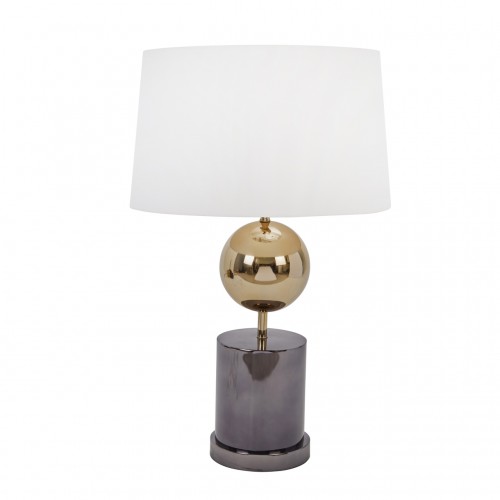 Marble Base 24" Table Lamp W/Metal Orb, Gold