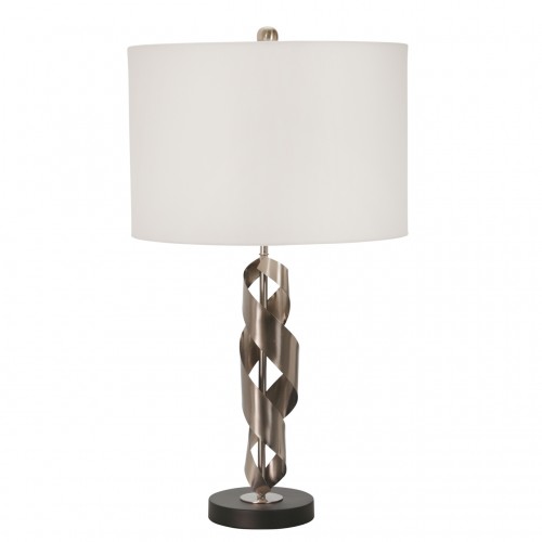 Metal 28" Abstract Looped Table Lamp, Silver