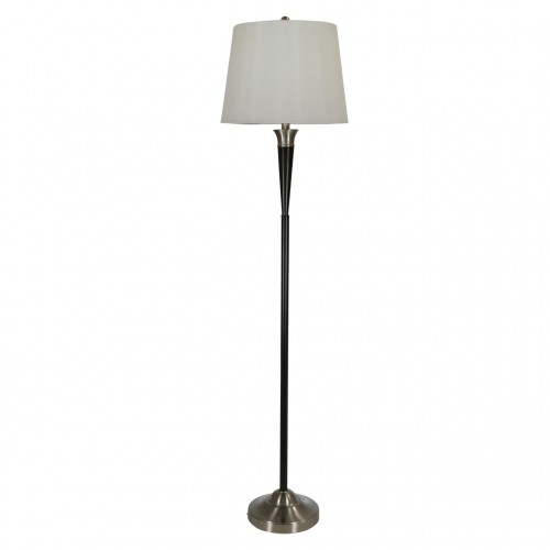 S/3 Metal 57/27" Table And Floor Lamps, Black