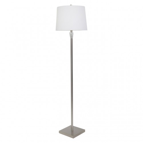 S/3 Metal Table And Floor Lamps, Silver