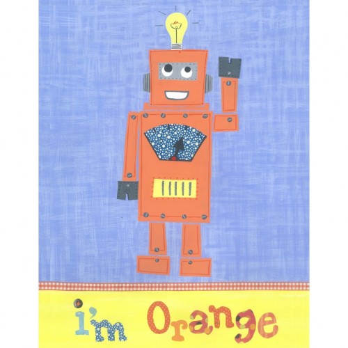 I’m Orange – “Learn Your Colors” robot wall art