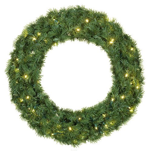 Balsam Fir Prelit LED Holiday Wreath, Warm White Lights