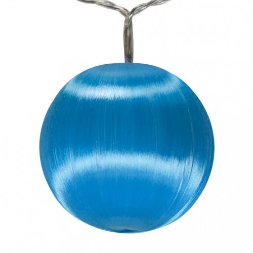 Battery Operated Blue Ball Ornament Light Set, 10 Blue LED Lights