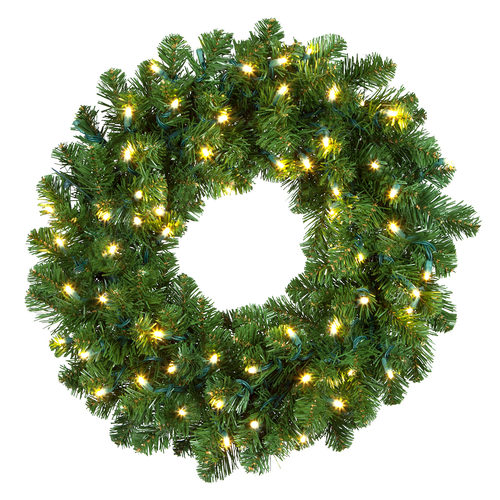 Oregon Fir Prelit Commercial LED Holiday Wreath, Warm White Lights