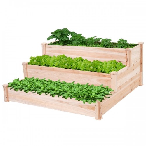 Solid Wood 4 Ft X 4 Ft Raised Garden Bed Planter 3