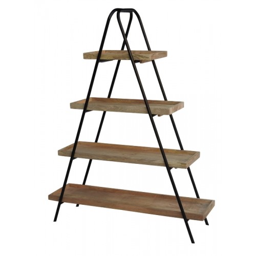 Iron & Wood Ladder Shelving Natural - Wood Natural and Met ST - Wood Natural and Met