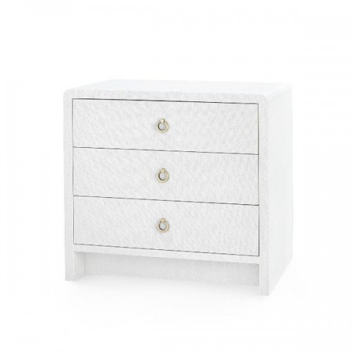 Bryant 3-drawer Side Table, White Linen