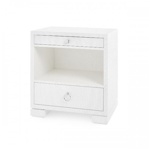 Frances 2-drawer Side Table, White