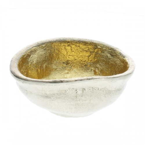 Strada Organic Cast Metal Bowl - Lrg - Alum Out-gold In