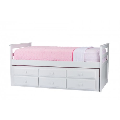 Baxton Studio Ballina White Wood Contemporary Twin Size Trundle Bed