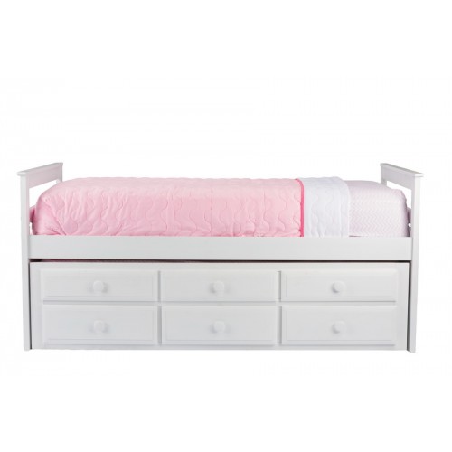 Baxton Studio Ballina White Wood Contemporary Twin Size Trundle Bed
