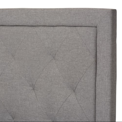 Baxton Studio Paris Modern & Contemporary Grey Fabric Upholstered Twin Size Tufting Bed